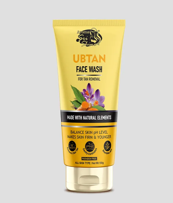 Aroma_Sri_Shine_Ubtan_Turmeric_Saffron_Tan_Removal_Face_Wash