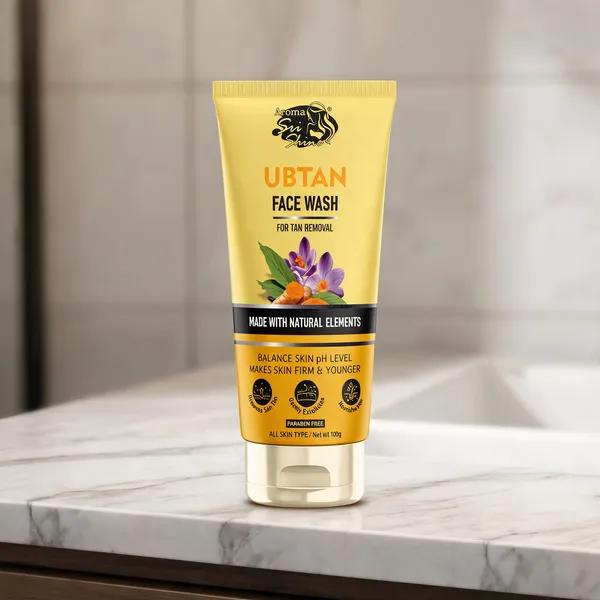 Aroma_Sri_Shine_Ubtan_Turmeric_Saffron_Tan_Removal_Face_Wash