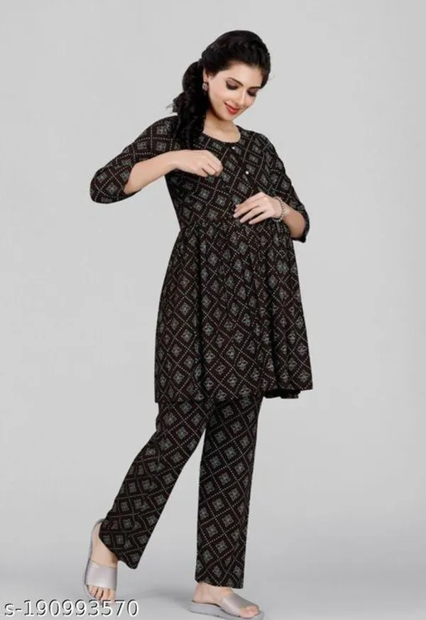 Brown_Cola_Rayon_Regular_Fit_Feeding_Night_Suit_For_Women