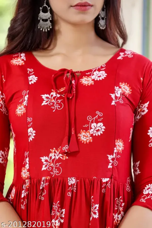 Red_Cotton_Printed_Floral_Night_Suit_For_Women