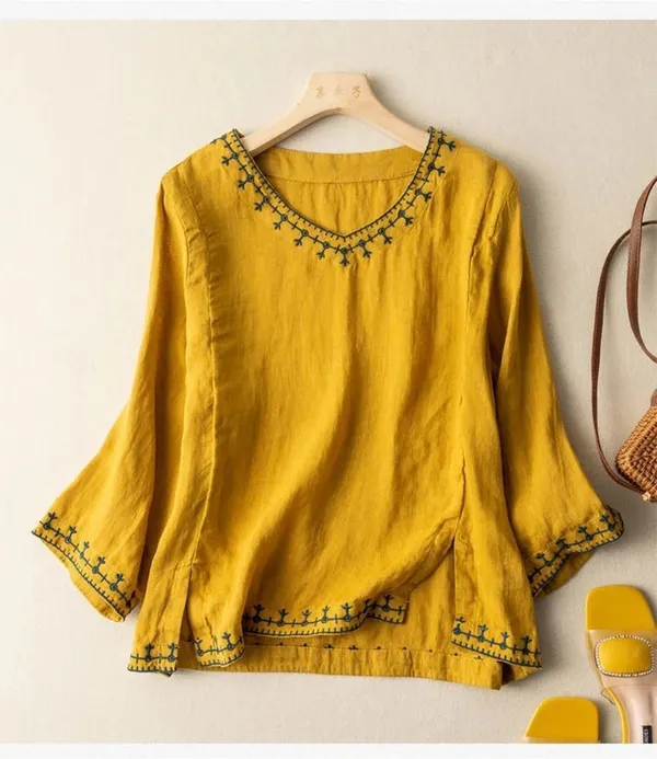 Mustard_Yellow_Embroidered_Relaxed_Fit_Top_for_Women