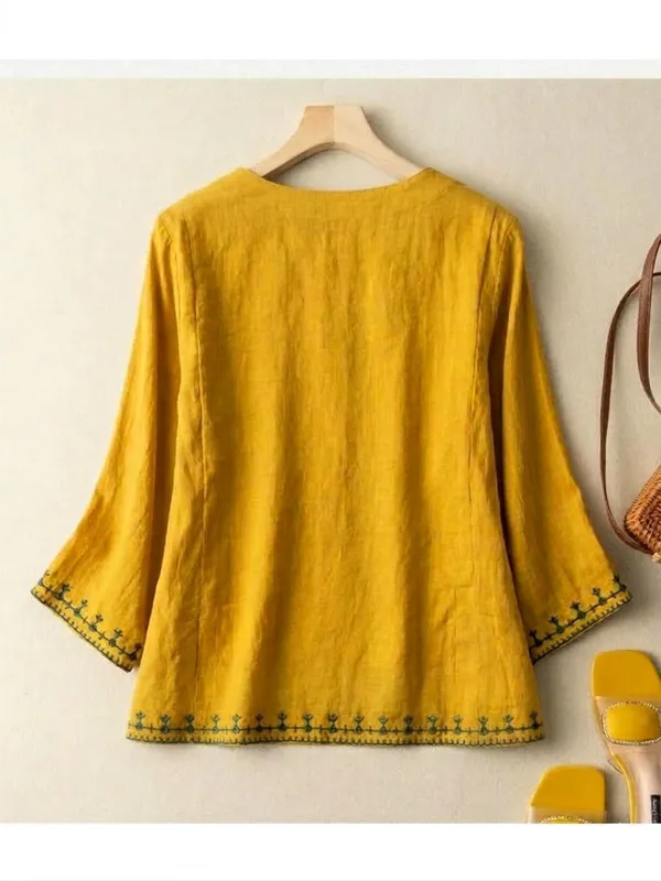 Mustard_Yellow_Embroidered_Relaxed_Fit_Top_for_Women