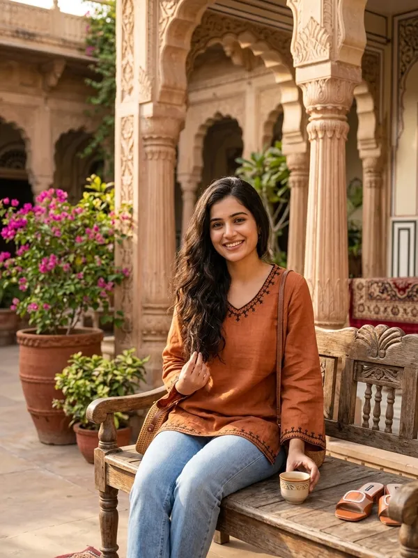 Rust_Brown_Embroidered_Flared_Sleeve_Top_for_Women