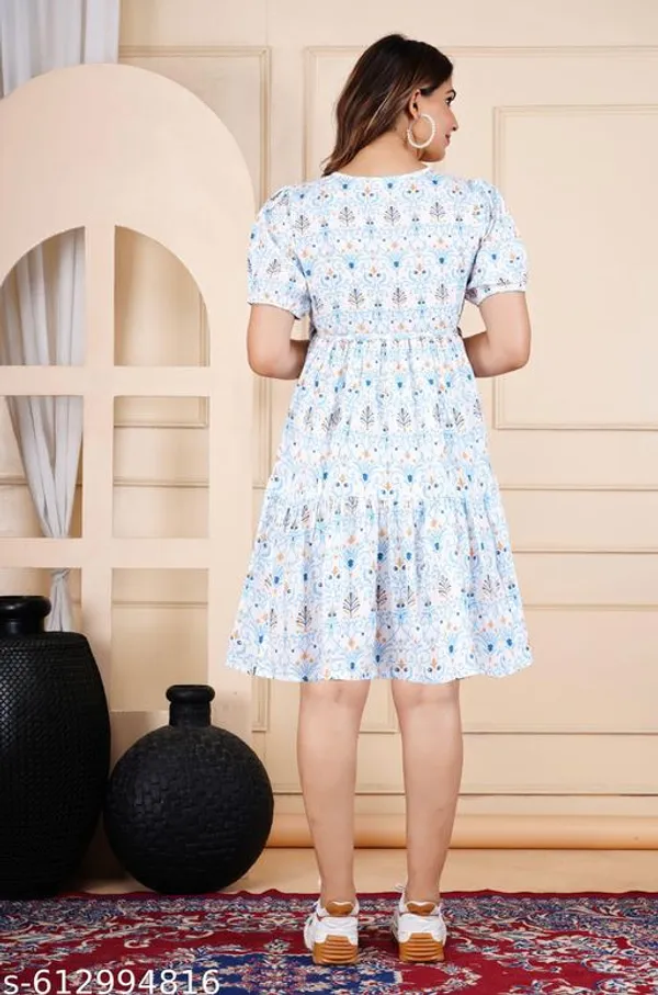 White_Cotton_Flared_Printed_Kurti_For_Women