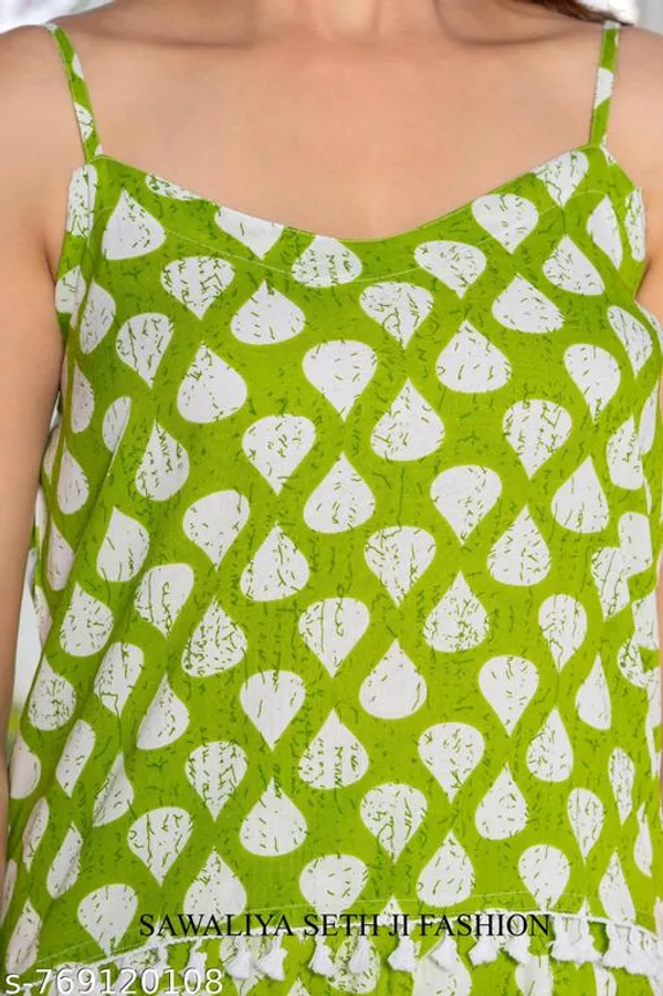 Green_Rayon_Short_Sleeve_Floral_Printed_Night_Suit_For_Women