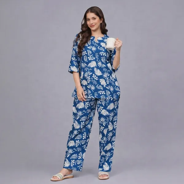 Blue_Cotton_Regular_Fit_Floral_Printed_Night_Suit_For_Women