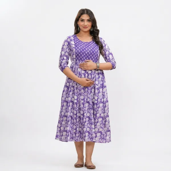 Purple_Cotton_Maternity_Feeding_Kurti_For_Women