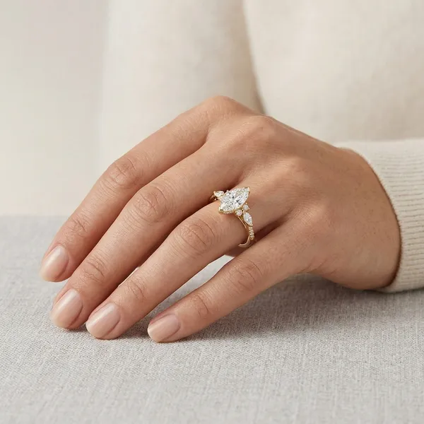 Gold_And_White_Sterling_Silver_Marquise_Diamond_Solitaire_Ring_For_Women