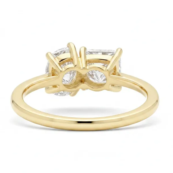 Gold_And_White_Plated_Princess_Pear_Cut_Two_Stone_Solitaire_Ring_For_Women