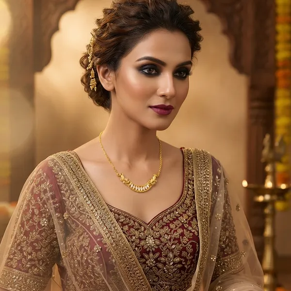 925_Sterling_Silver_Gold-Plated_CZ_Stone_Necklace_Mangalsutra_|_Silver_Selection