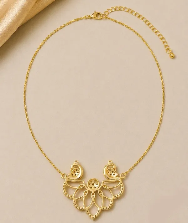 Dual_Peacock_925_Sterling_Silver_Gold-Plated_CZ_Necklace_|_Silver_Selection