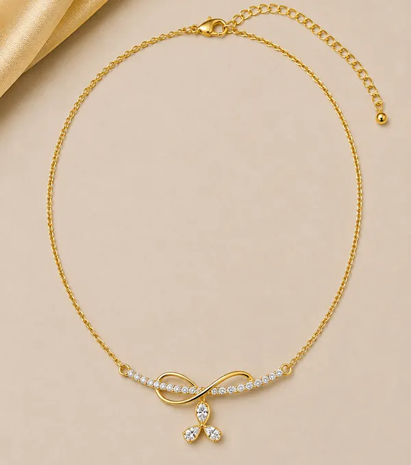 Elegant_Ribbon_&_Flower_Design_925_Silver_Diamond_Necklace_for_Women