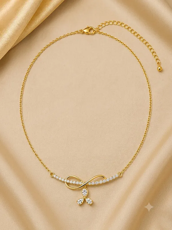Elegant_Ribbon_&_Flower_Design_925_Silver_Diamond_Necklace_for_Women