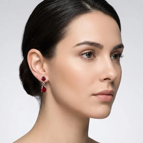 Silver_And_Red_Stone_Teardrop_Drop_Earrings_For_Women