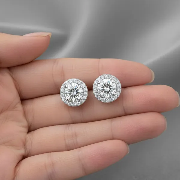 Silver_Sterling_Silver_Oval_Cut_Halo_Stud_Earrings_For_Women