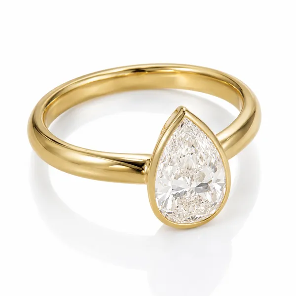 Gold_And_White_Sterling_Silver_Bezel_Pear_Diamond_Solitaire_Ring_For_Women