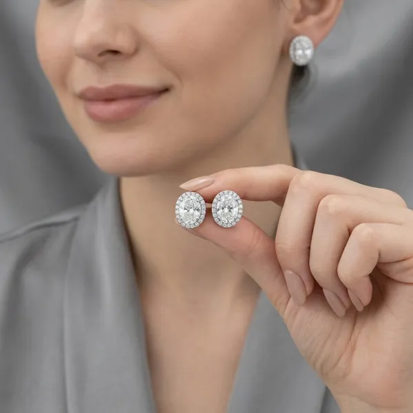 Silver_Sterling_Silver_Oval_Cut_Halo_Stud_Earrings_For_Women