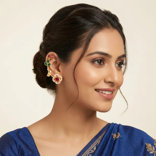 Multicolor_Gold_Toned_Brass_Kundan_Ruby_Green_Stone_Stud_Earrings_For_Women