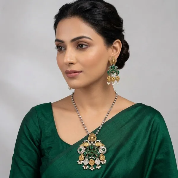 Green_Golden_Brass_Traditional_Jhumka_Earrings_For_Women
