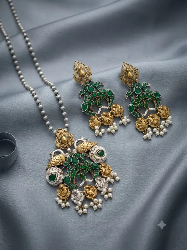 Green_Golden_Brass_Traditional_Jhumka_Earrings_For_Women