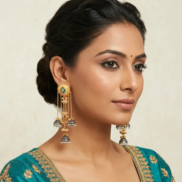 Golden_Brass_Kundan_Stone_Jhumka_Earrings_For_Women