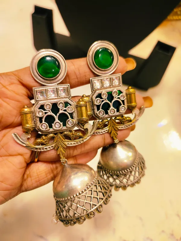 Multicolor_Brass_Pearl_Drop_Jhumka_Earrings_For_Women