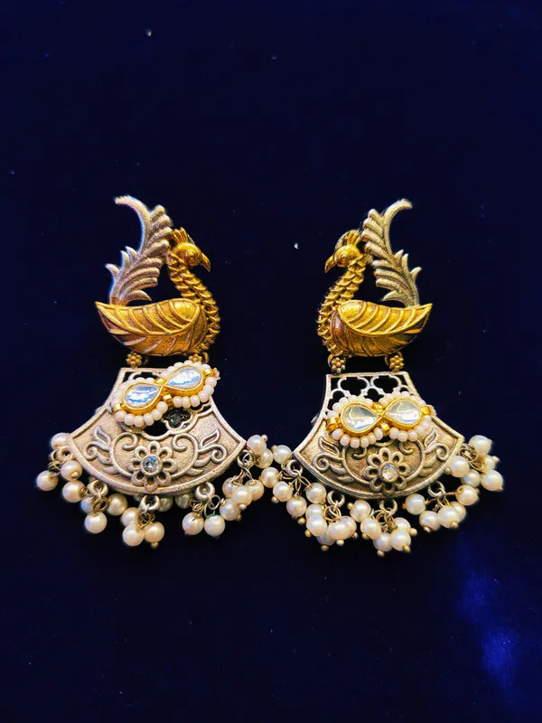 Golden_Brass_Peacock_Kundan_Pearl_Jhumka_Earrings_For_Women