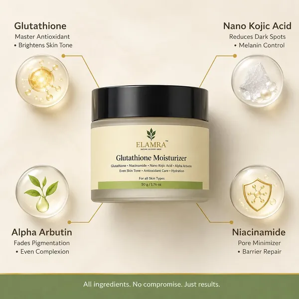 ELAMRA_Glutathione_Moisturizer_with_Niacinamide,_Kojic_Acid_&_Alpha_Arbutin_|_Even_Skin_Tone,_Antioxidant_Care_&_Deep_Hydration_|_For_All_Skin_Types_|_50g