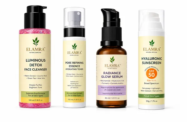 ELAMRA_4-Step_Morning_Skincare_Kit_|_Cleanser_+_Toner_+_Serum_+_Sunscreen_SPF_50_PA++++_|_Glow,_Brighten_&_Protect_|_For_All_Skin_Types