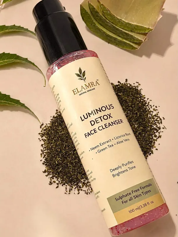 ELAMRA_Luminous_Detox_Face_Cleanser_|_Face_Wash_for_Acne,_Oil_Control_&_Glowing_Skin_|_2%_Neem_+_1.5%_Licorice_Root_+_Green_Tea_|_Sulphate-Free,_pH-Balanced_|_For_Oily_&_Acne-Prone_Skin_|_100ml