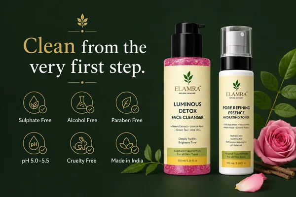ELAMRA_Cleanse_&_Tone_Kit_|_Luminous_Detox_Face_Wash_+_Pore_Refining_Essence_Toner_|_Neem_2%_+_15%_Rose_Water_+_Witch_Hazel_+_Niacinamide_|_Deep_Cleanse_+_Pore_Control_+_Oil-Free_|_200ml