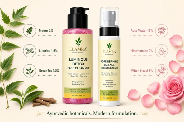 ELAMRA_Cleanse_&_Tone_Kit_|_Luminous_Detox_Face_Wash_+_Pore_Refining_Essence_Toner_|_Neem_2%_+_15%_Rose_Water_+_Witch_Hazel_+_Niacinamide_|_Deep_Cleanse_+_Pore_Control_+_Oil-Free_|_200ml