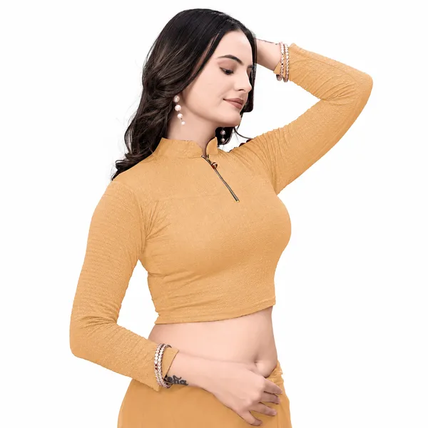 Beige_Cotton_Blend_Blouse_For_Women