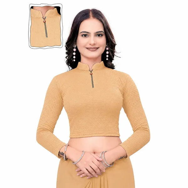 Beige_Cotton_Blend_Blouse_For_Women