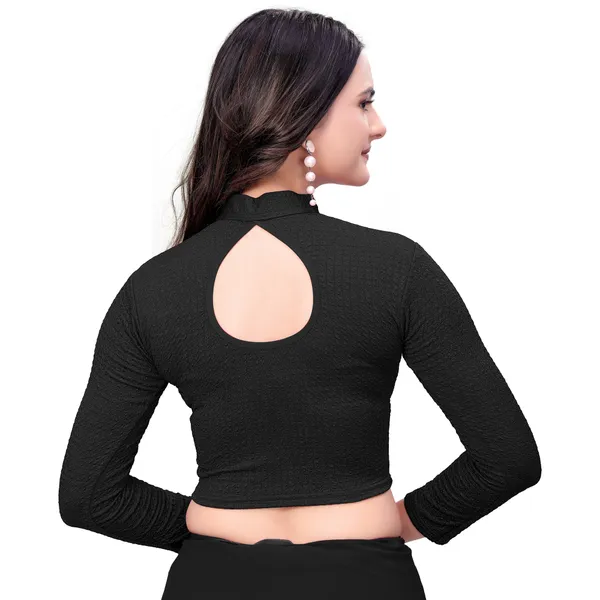 Black_Cotton_Blend_Blouse_For_Women