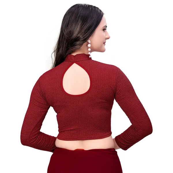 Maroon_Cotton_Blend_Blouse_For_Women