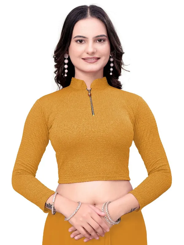 Mustard_Cotton_Blend_Blouse_For_Women