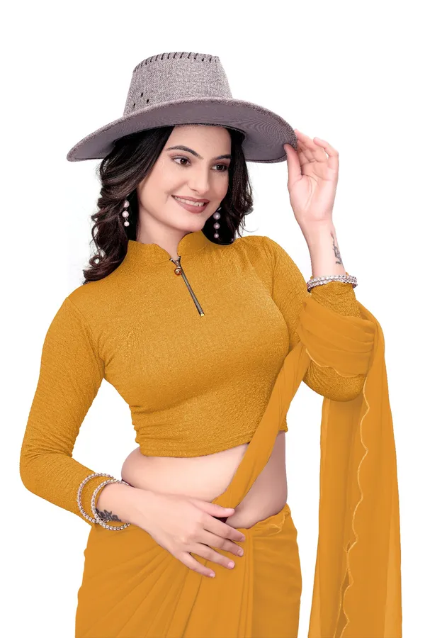Mustard_Cotton_Blend_Blouse_For_Women
