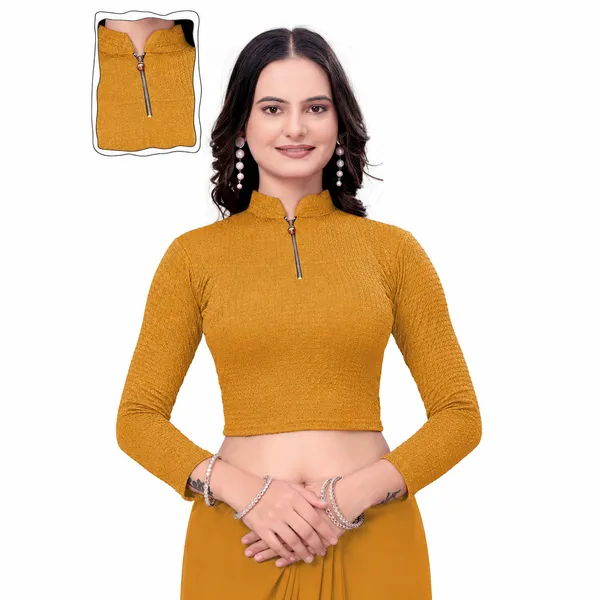 Mustard_Cotton_Blend_Blouse_For_Women