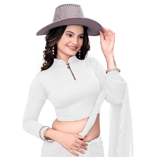 White_Cotton_Blend_Blouse_For_Women