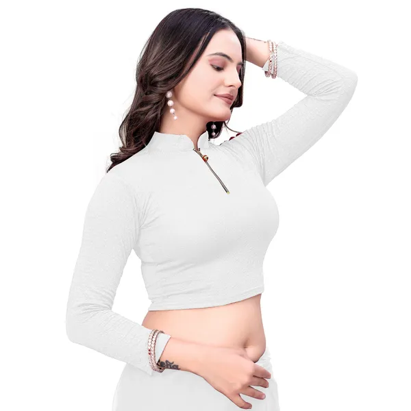 White_Cotton_Blend_Blouse_For_Women