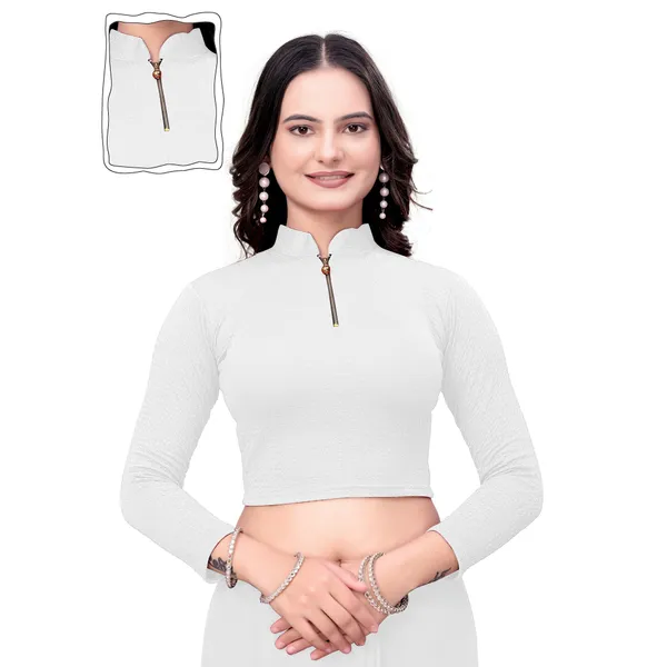 White_Cotton_Blend_Blouse_For_Women