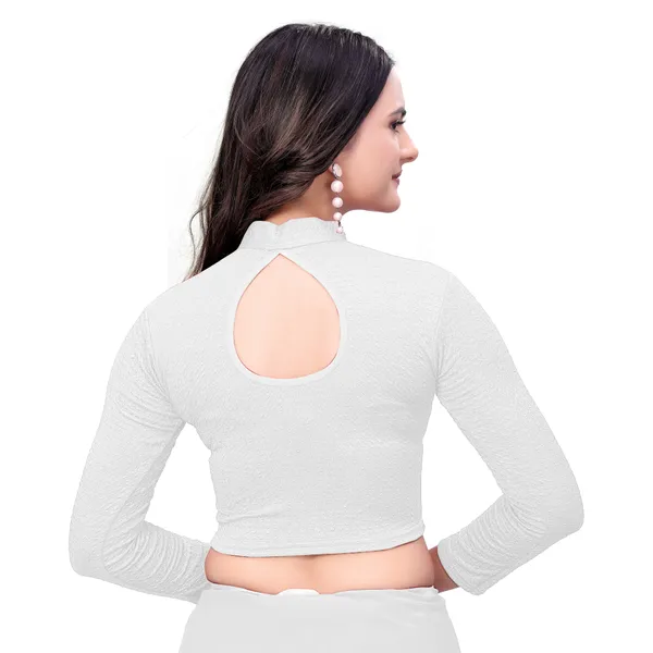 White_Cotton_Blend_Blouse_For_Women