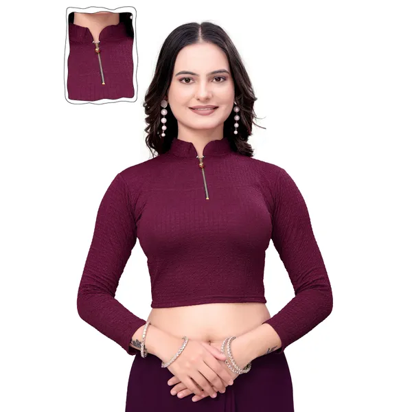 Wine_Cotton_Blend_Blouse_For_Women
