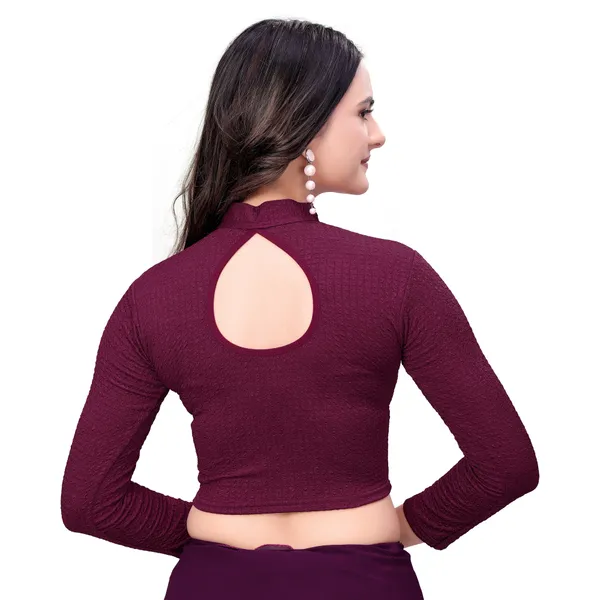 Wine_Cotton_Blend_Blouse_For_Women