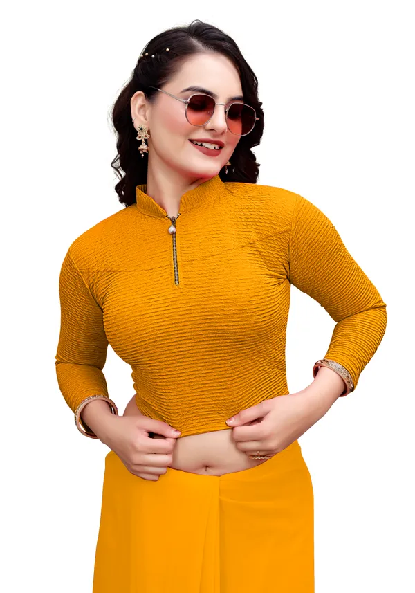 Mustard_Cotton_Blend_Blouse_For_Women