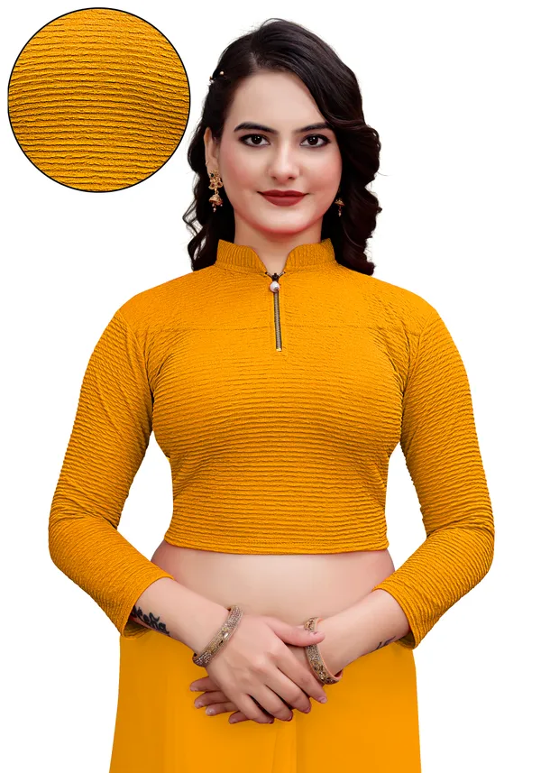 Mustard_Cotton_Blend_Blouse_For_Women