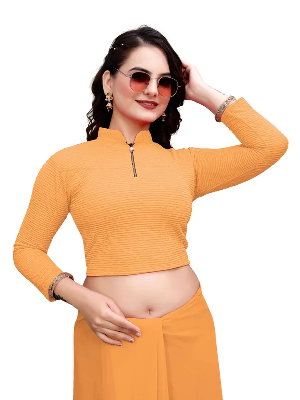 Beige_Cotton_Blend_Blouse_For_Women