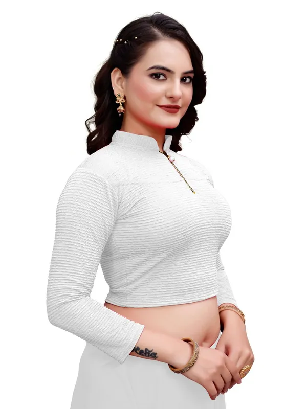 White_Cotton_Blend_Blouse_For_Women