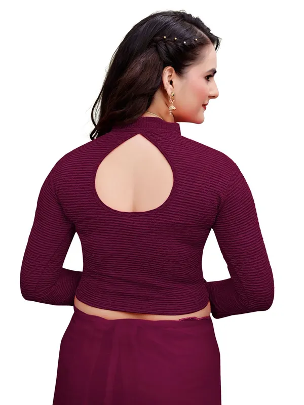 Wine_Cotton_Blend_Blouse_For_Women